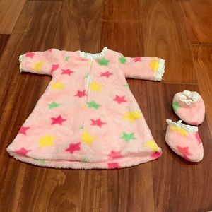Doll Robe and Slippers Set